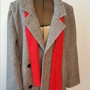 Herringbone wool coat, women’s